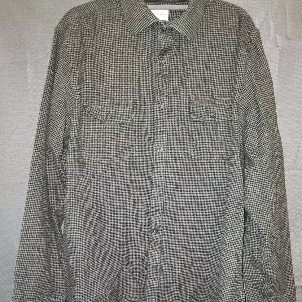 John W. Nordstrom Gray and Black Houndstooth Shirt